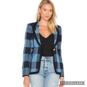 Smythe Taped Peaked Lapel Blazer in Plaid
